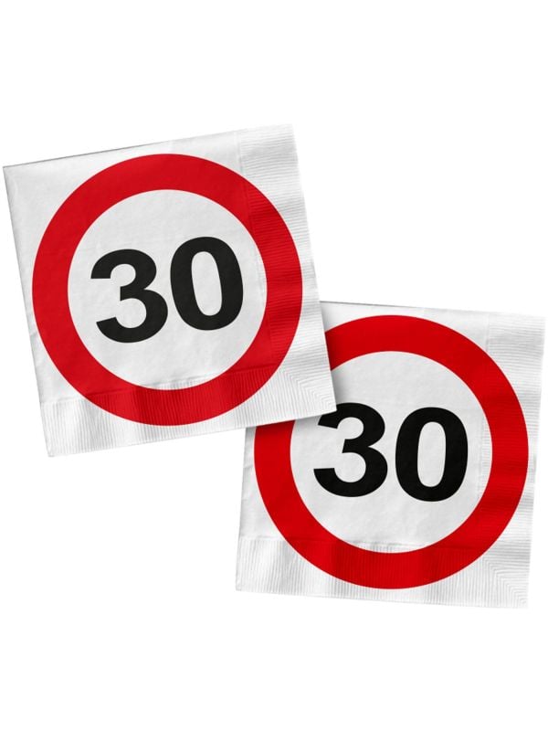 Servetten Verkeersbord 30