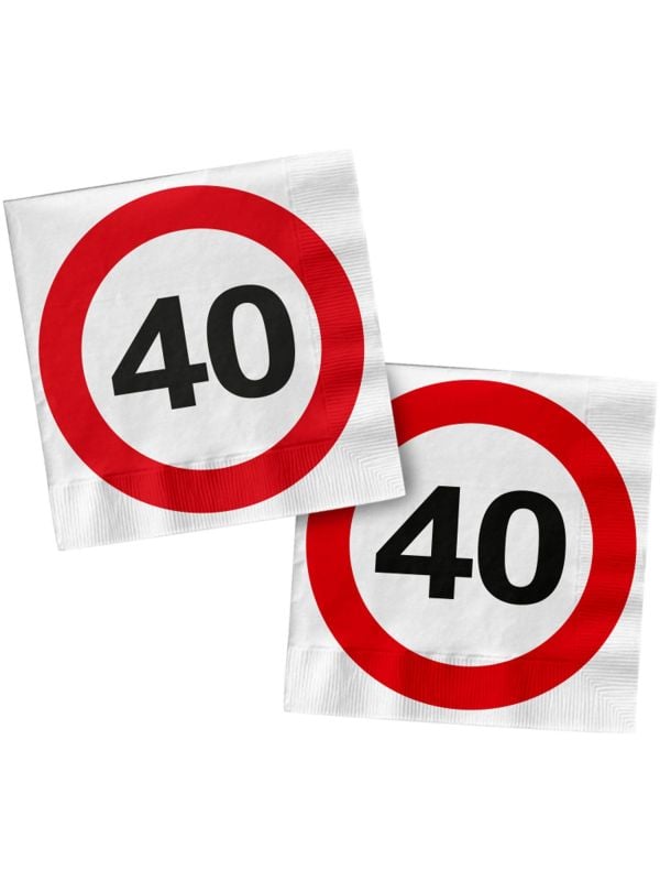 Servetten Verkeersbord 40