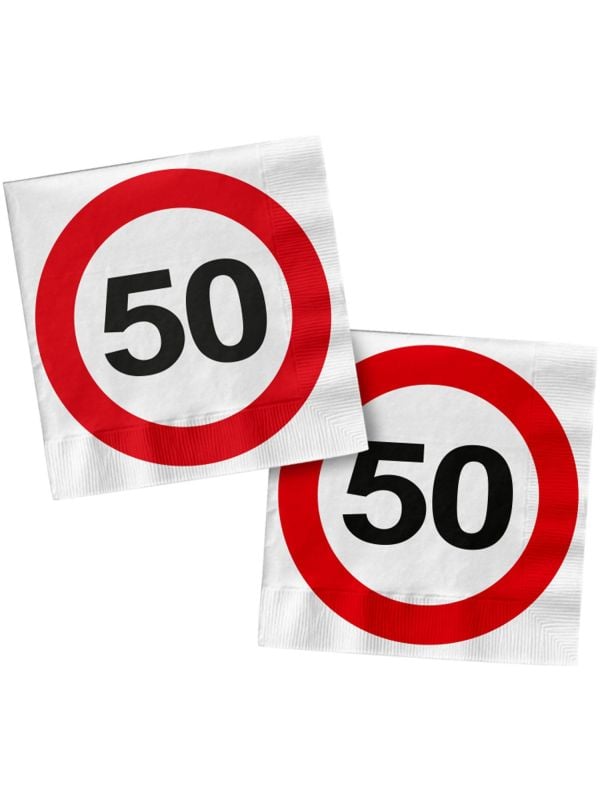 Servetten Verkeersbord 50