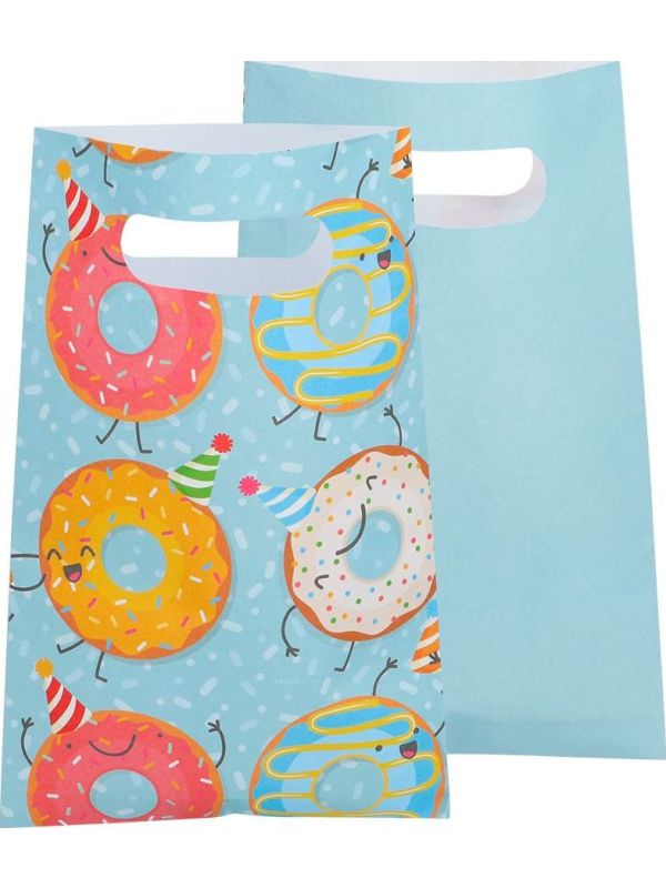 Set van 10 Papieren Donut Feestzakjes