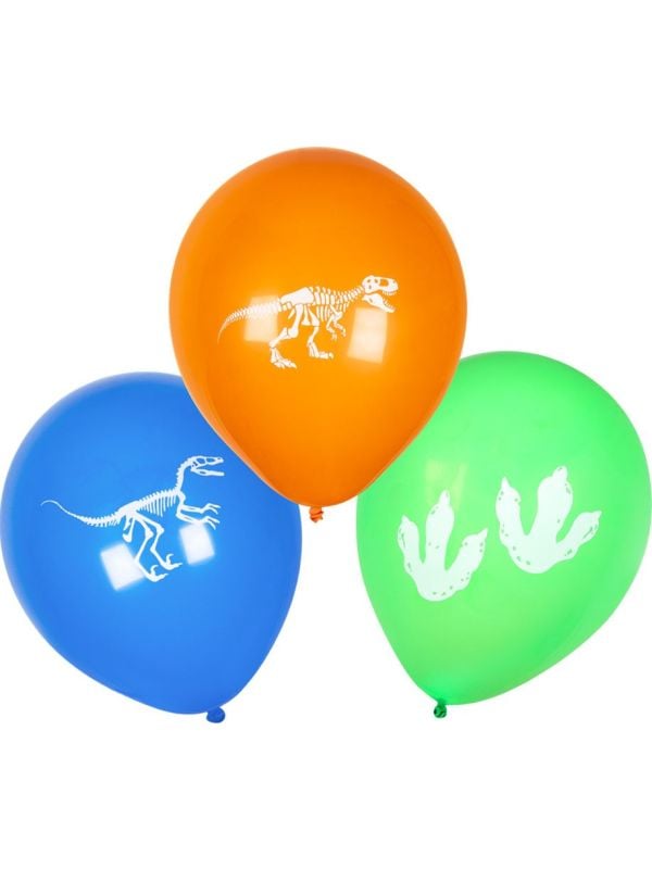 Set van 6 Latex Ballonnen T-Rex Dino