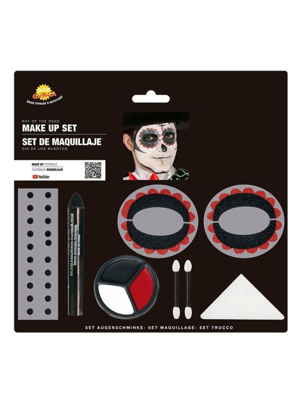 Skeleton dia de muertos make up set