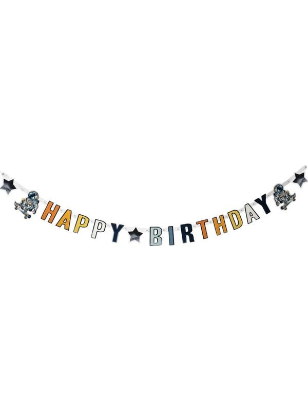 Space Party 'Happy Birthday' Letterslinger 250cm