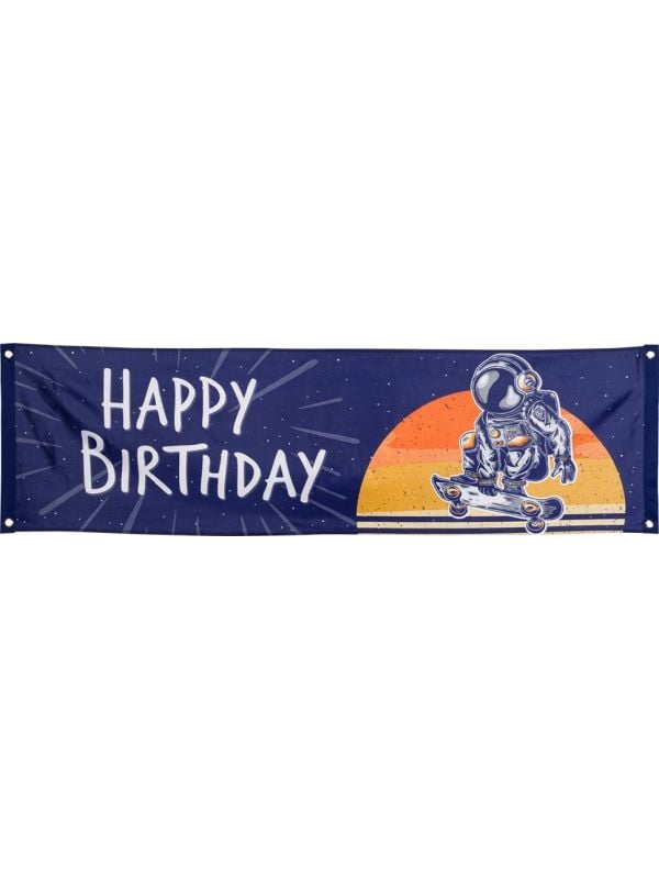 Spandoek 'Happy Birthday' Space Party