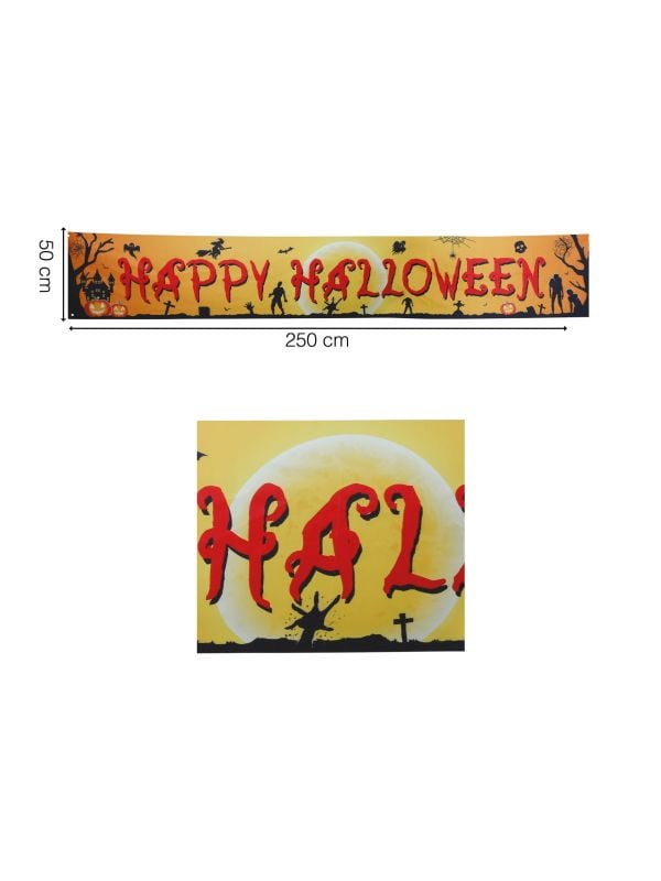 Spandoek 'Happy Halloween' 290 x 50 cm