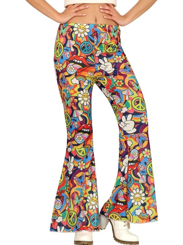 Speelse Hippie Uitlopende Broek Dames