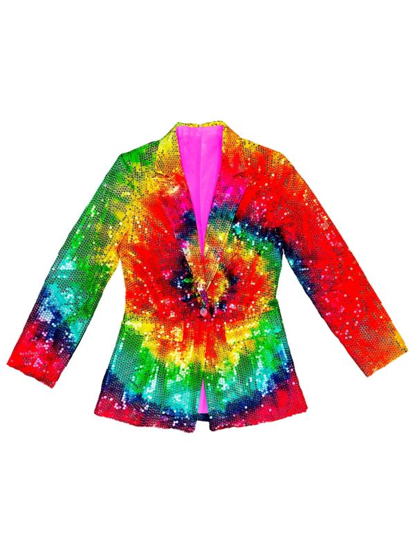 Tie dye pailletten colbert vrouwen