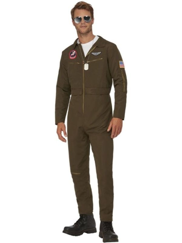 Top Gun Maverick Men Aviator Kostuum Mannen Bruin