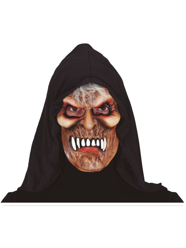 Vampier masker met kap halloween