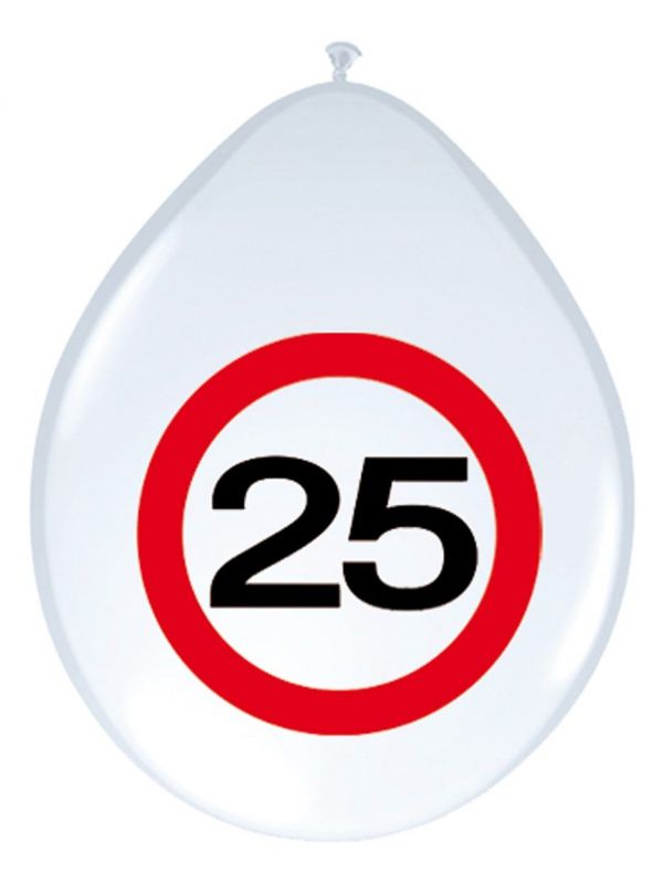 Verjaardag 25 jaar verkeersbord ballonnen