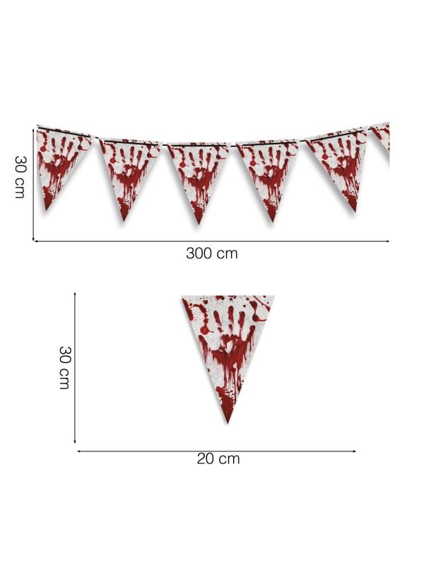 Vlaggetjeslijn bloederig 3m halloween