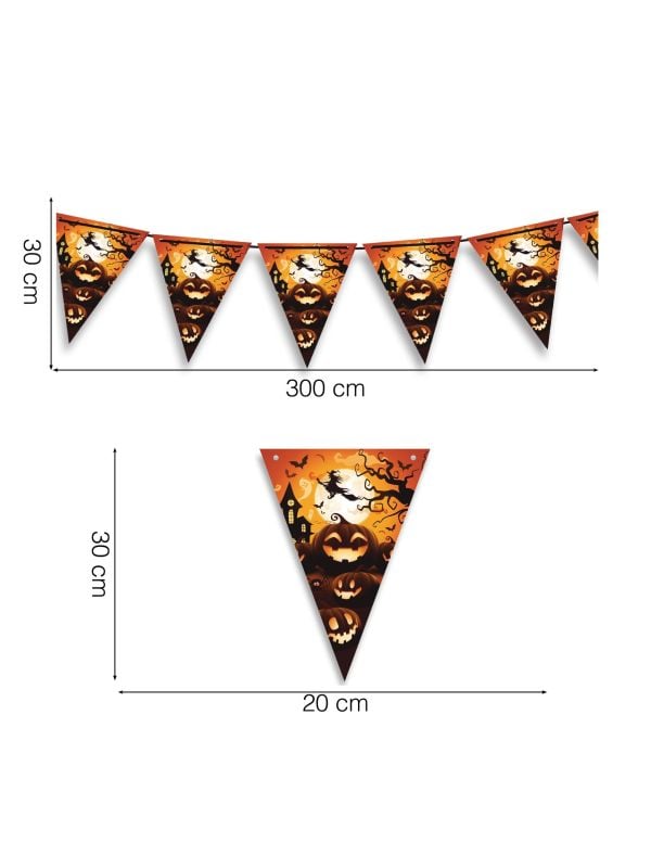 Vlaggetjeslijn pompoen 3m halloween