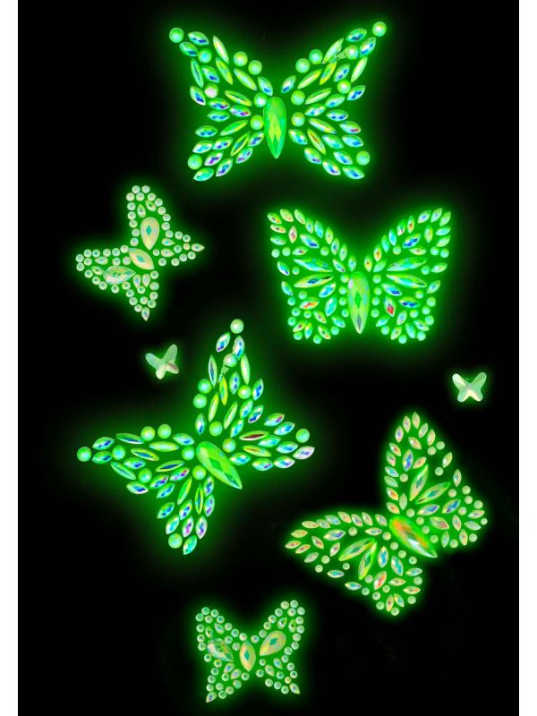 Vlinder Aurelia glow in the dark body jewels