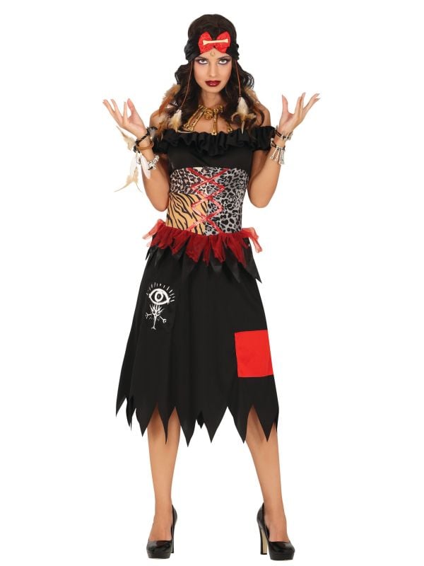 Voodoo Sjamaan jurk halloween dames