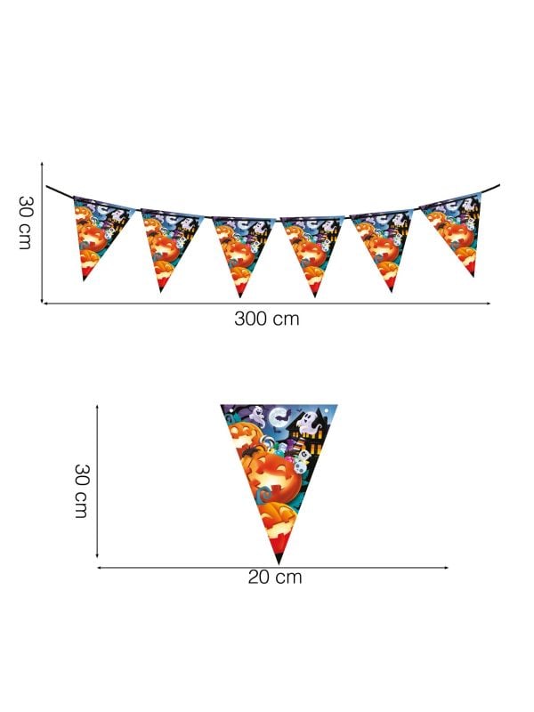 Vrolijke pompoen vlaggenlijn 3 meter halloween