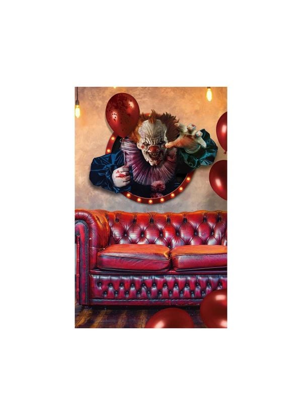 Wanddecoratie horror clown 70 x 80 cm halloween