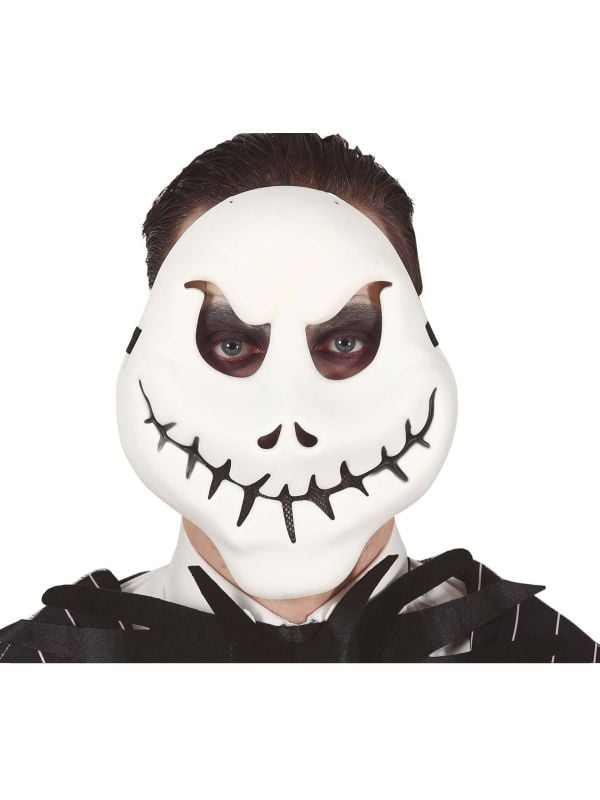 Witte geest grijnzend masker halloween