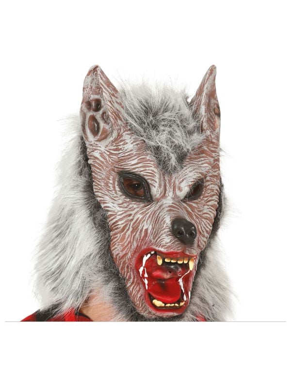 Wolf masker met haar latex halloween