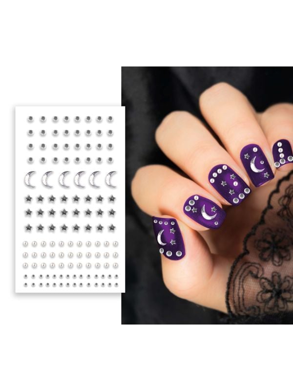 Zilveren nagelstickers diamond