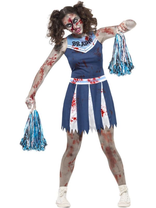 Zombie cheerleader outfit blauw