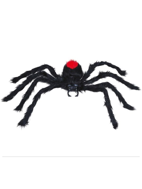 Zwarte harige spin 60 cm halloween