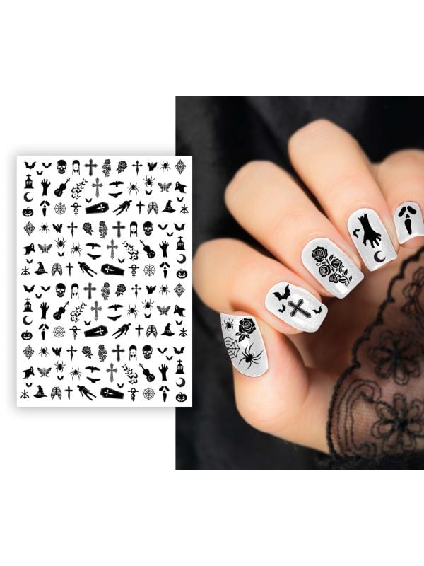 Zwarte nagelstickers halloween