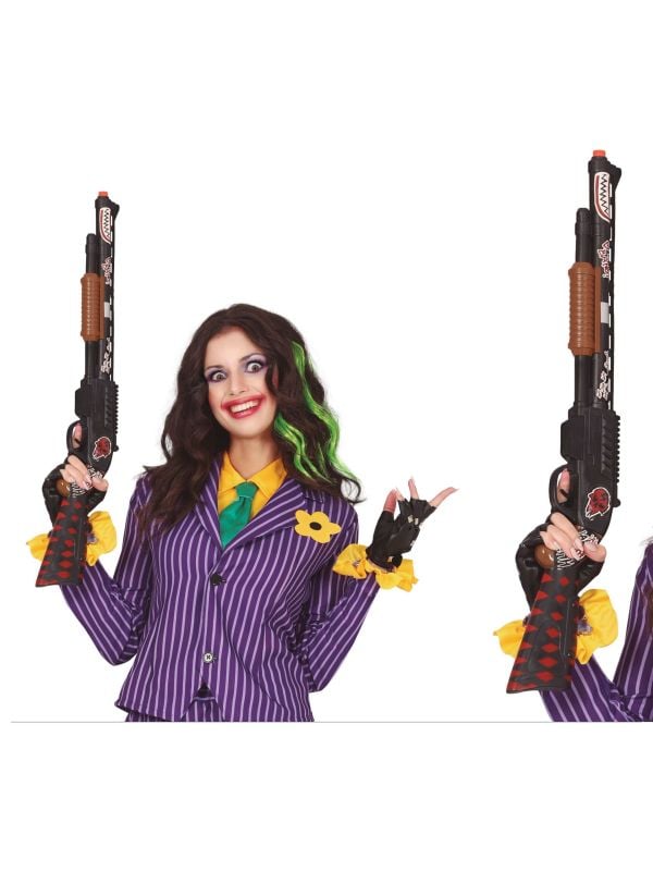 Zwarte The Joker shotgun 65 cm halloween