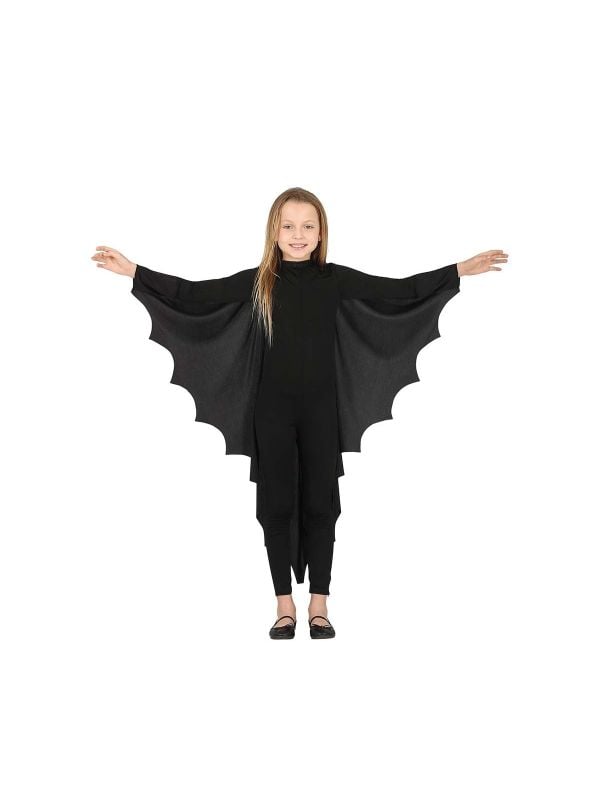 Zwarte vleermuis vleugels cape kind halloween