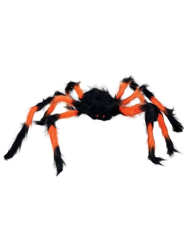 Zwart/oranje spin 75 cm halloween