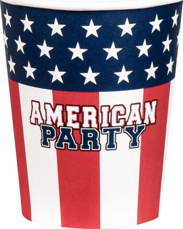 10 Papieren Bekertjes 'AMERICAN PARTY'