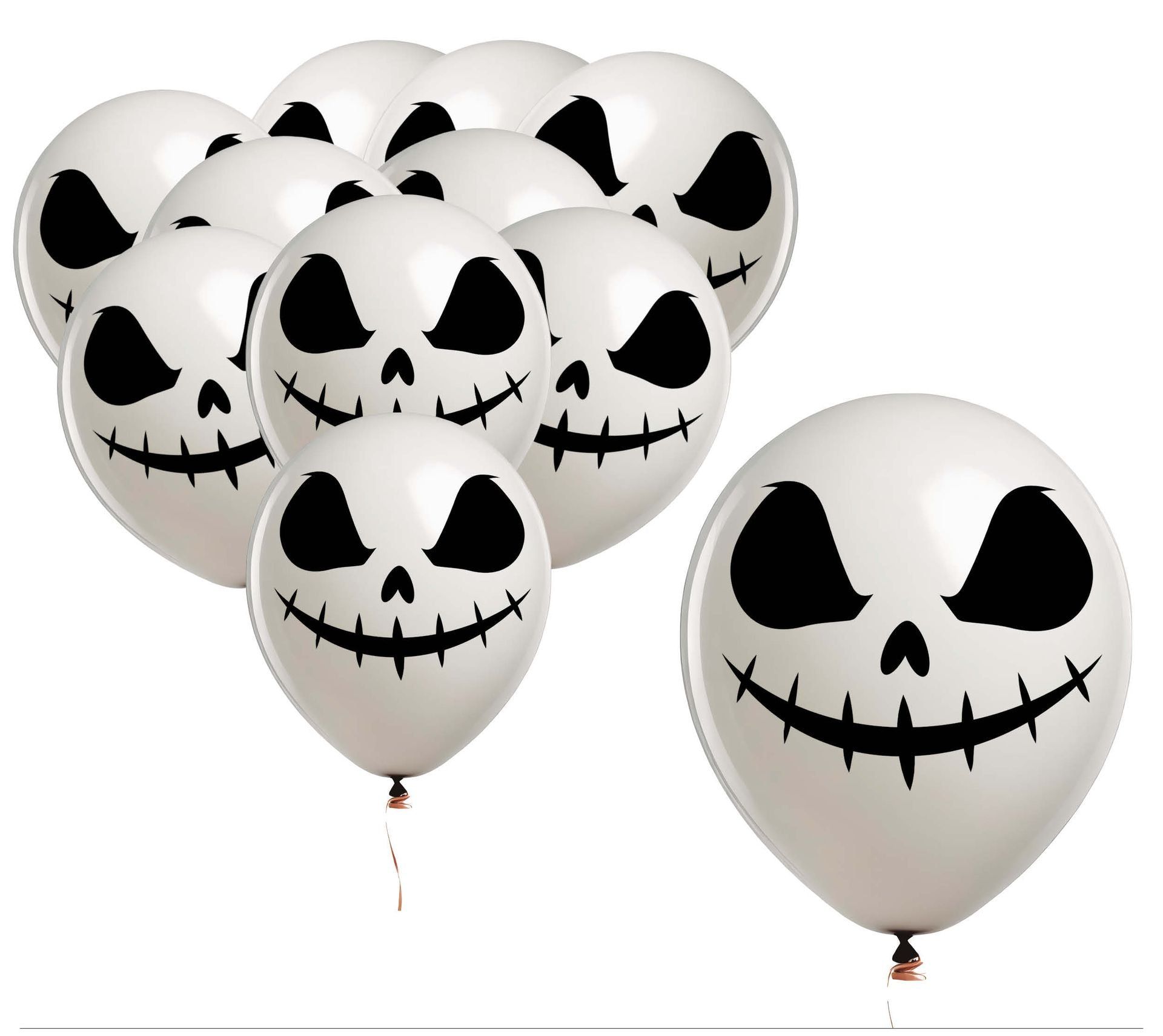 10 witte geest ballonnen 30 cm halloween