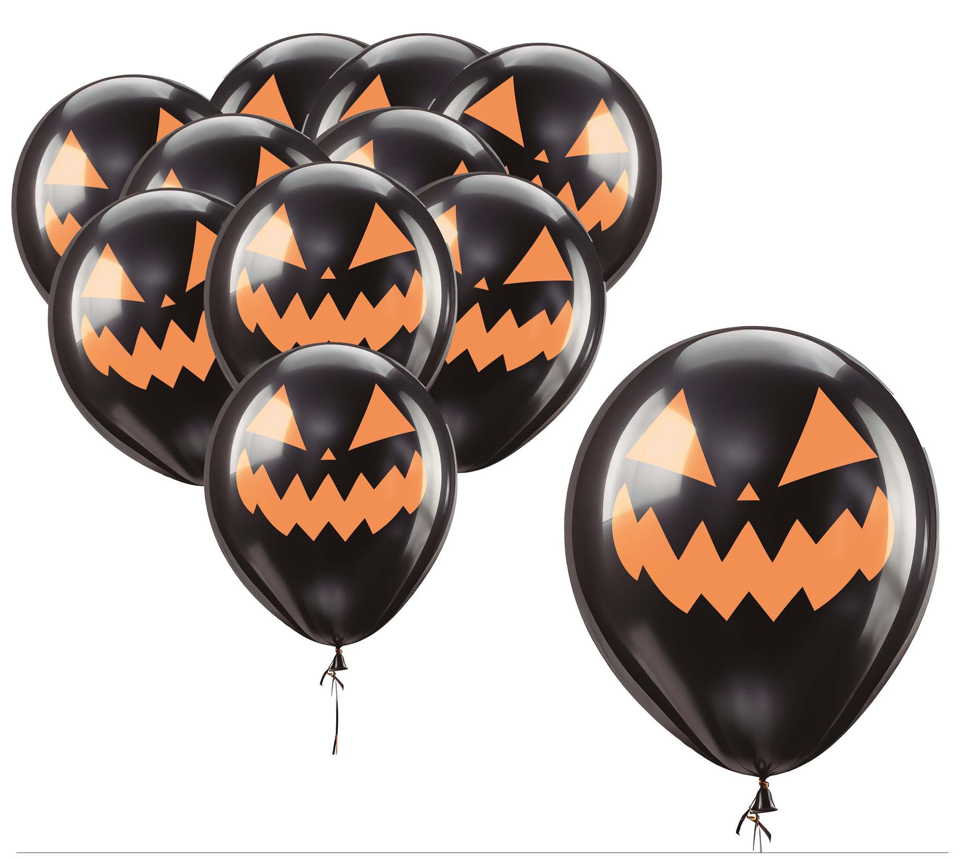 10 zwarte pompoen ballonnen 30 cm halloween