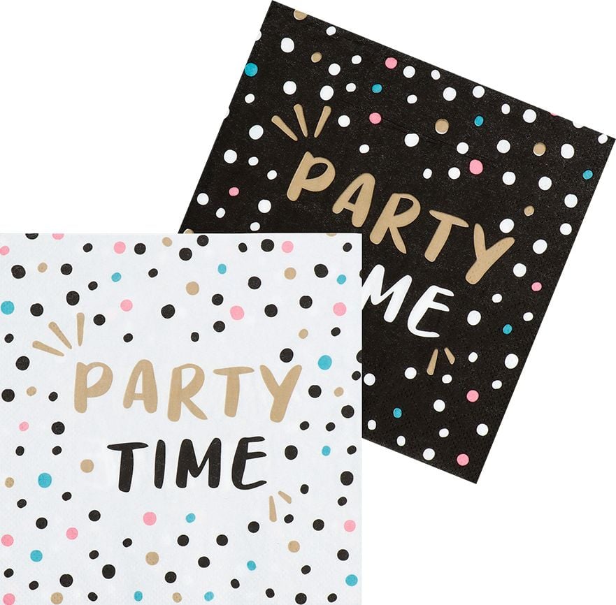 20 Papieren Servetten 'Party Time'