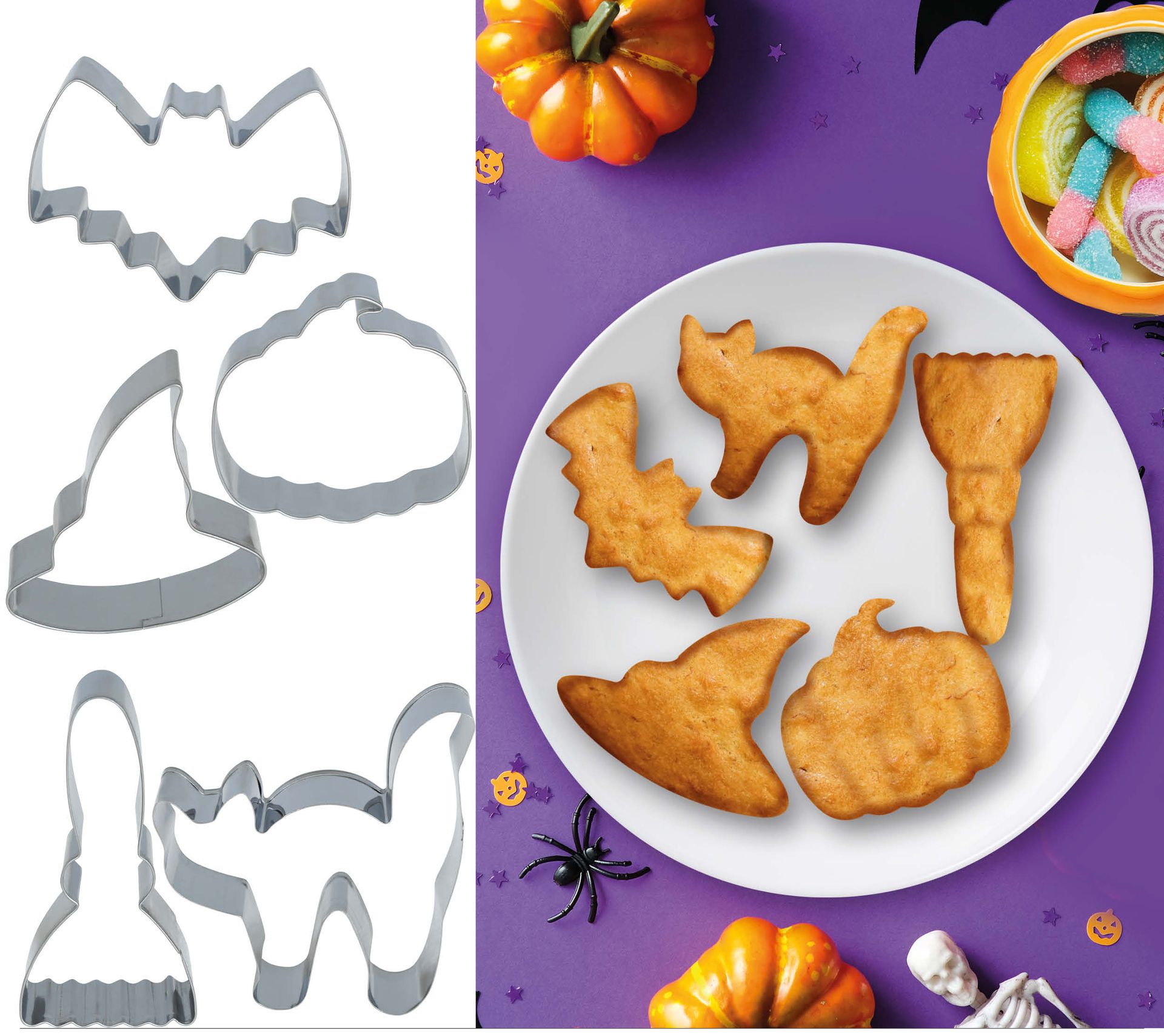 5 koekjes uitsteekvormen halloween figuren