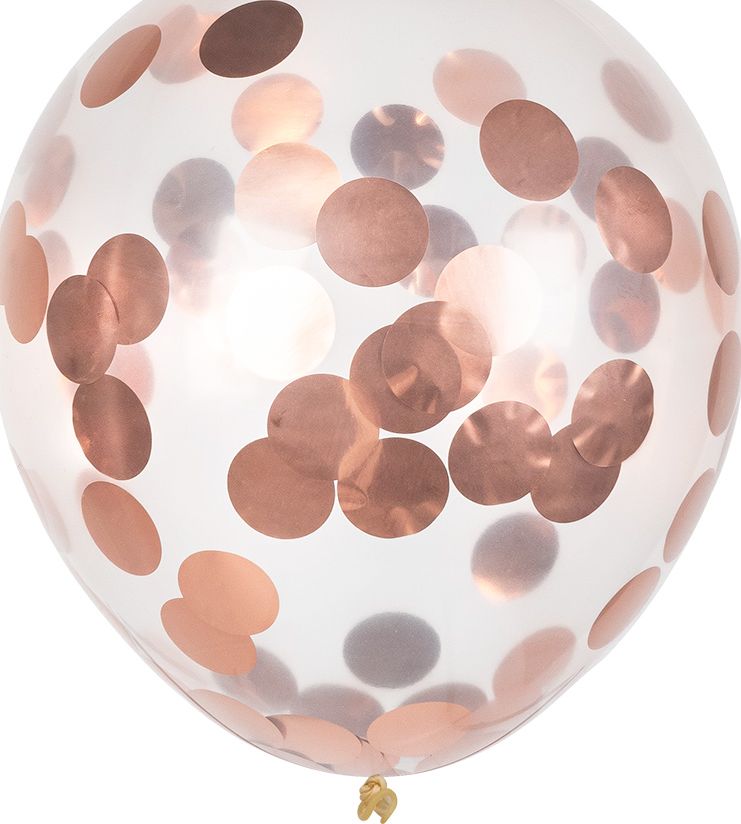 5 Roségouden Confettiballonnen