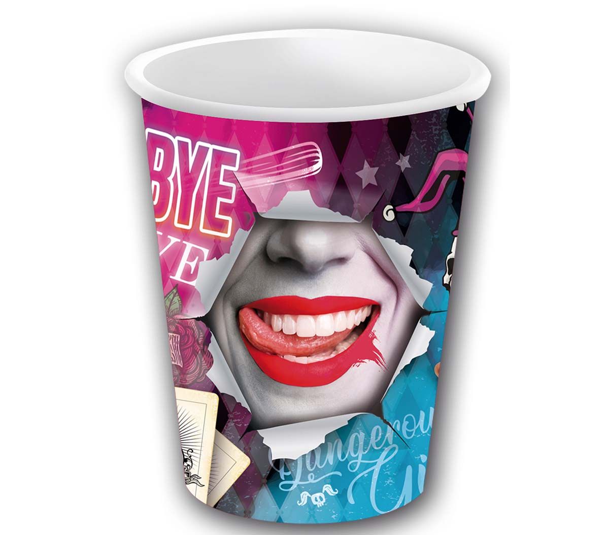 6 papieren drinkbekers Harley Quinn 240 ml