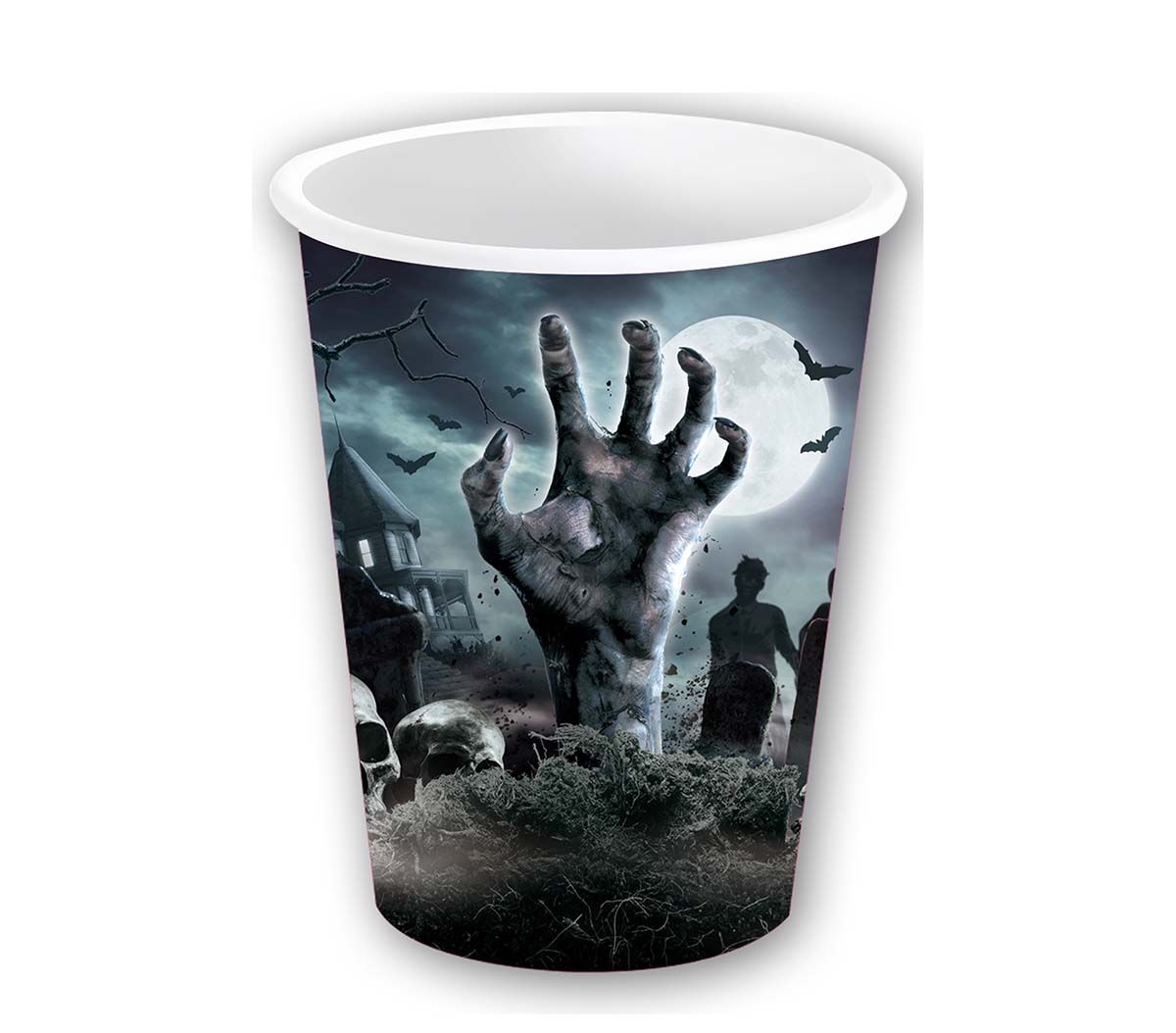 6 papieren drinkbekers kerkhof 355 ml halloween