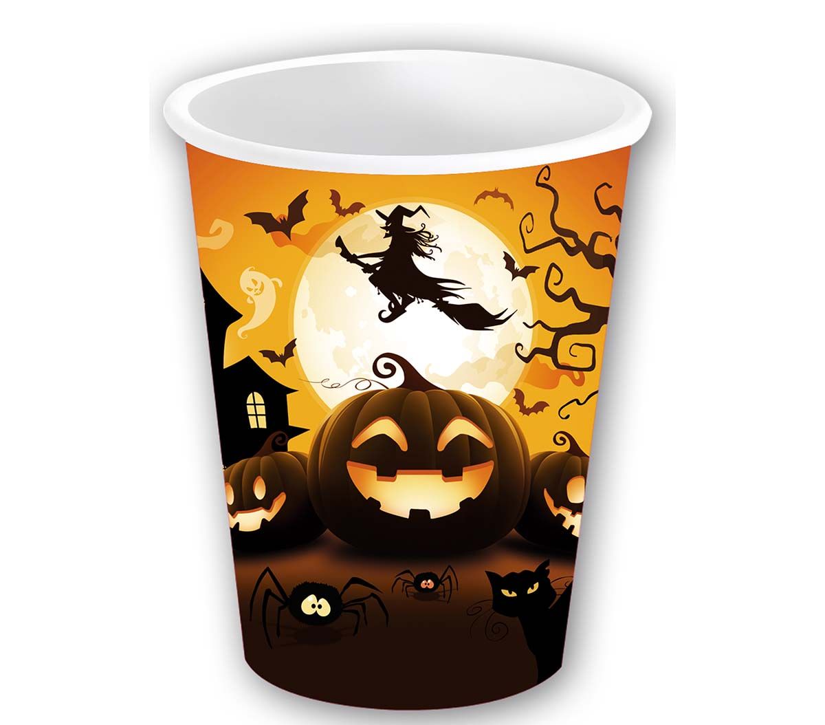 6 papieren drinkbekers pompoen 240 ml halloween