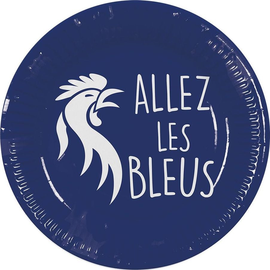 8 Papieren Bordjes 'Allez les Bleus'