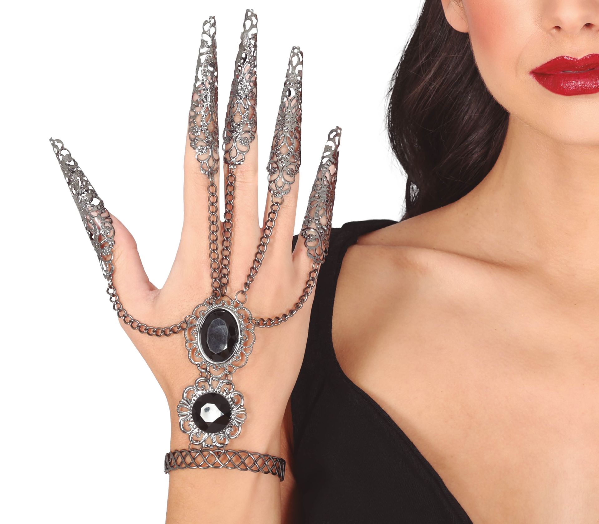 Armband met metalen vinger versiering halloween