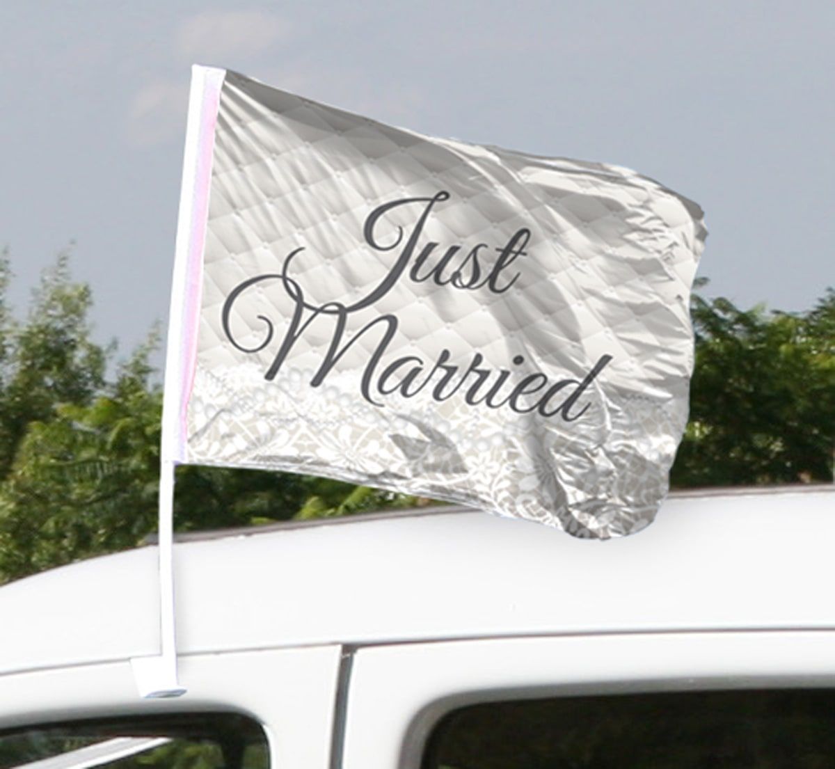 Autovlag bruiloft just married 2 stuks