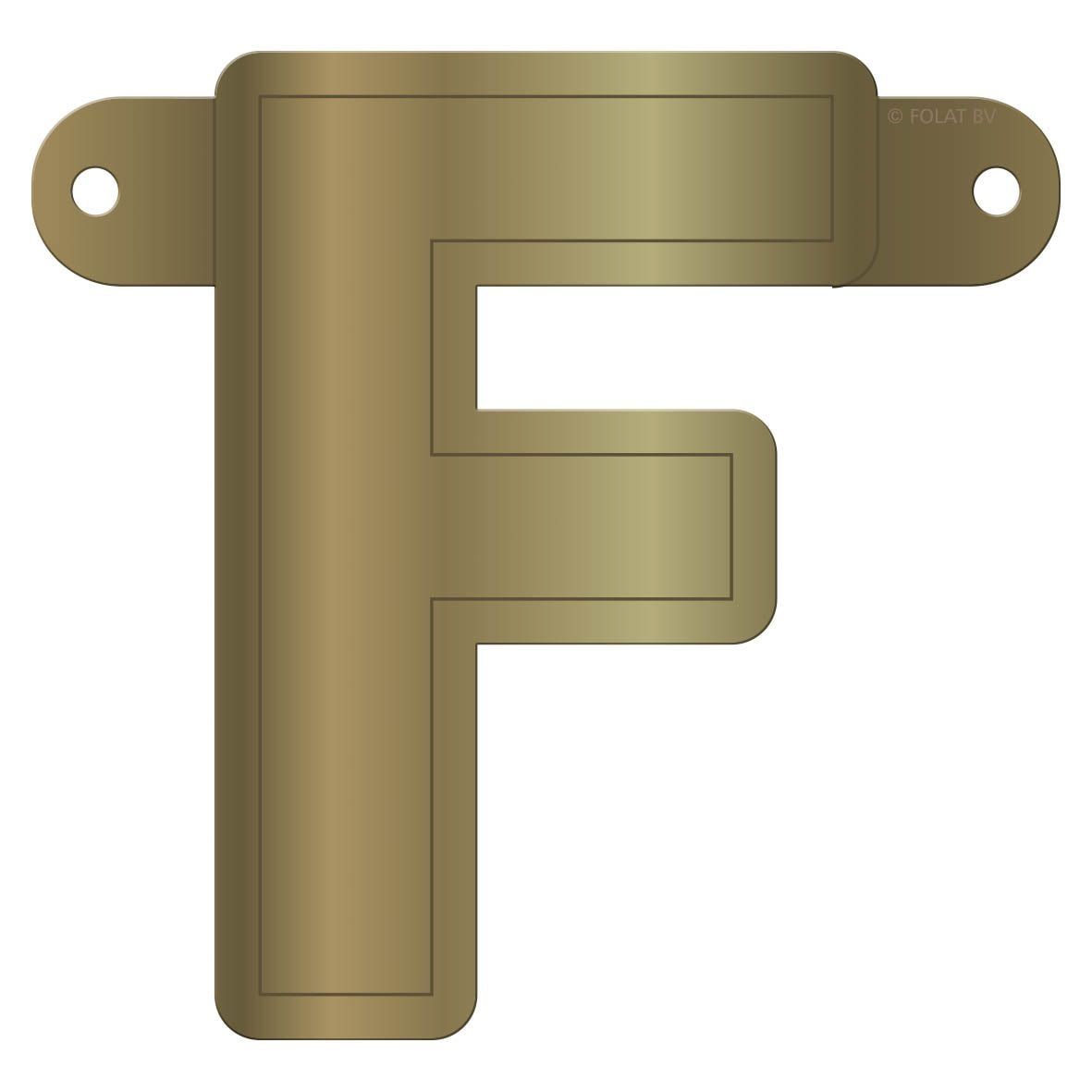 Banner letter F metallic goud