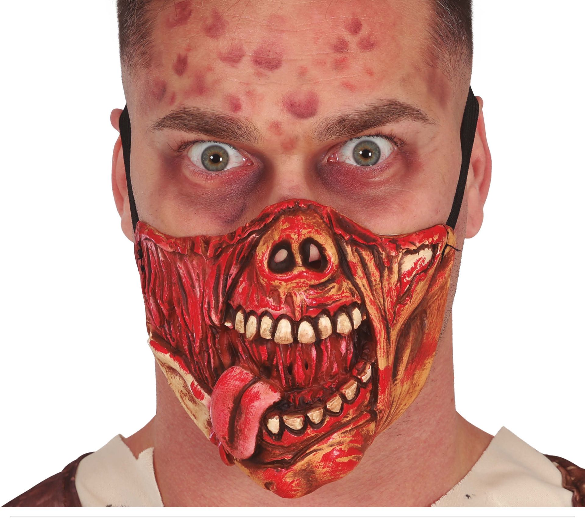 Bloederig schedel halfmasker latex halloween