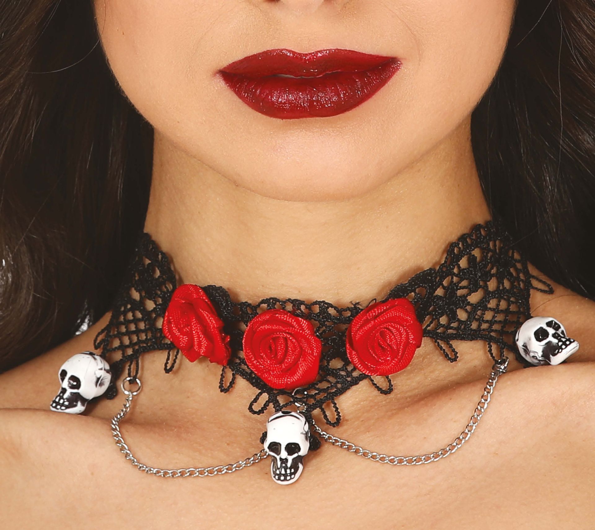 Choker schedels en rozen