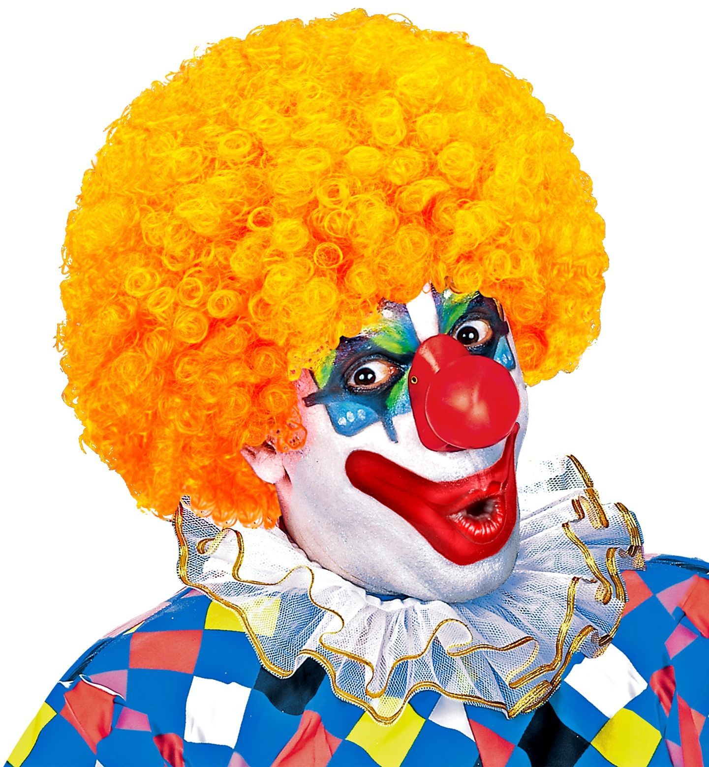 Clown pruik oranje