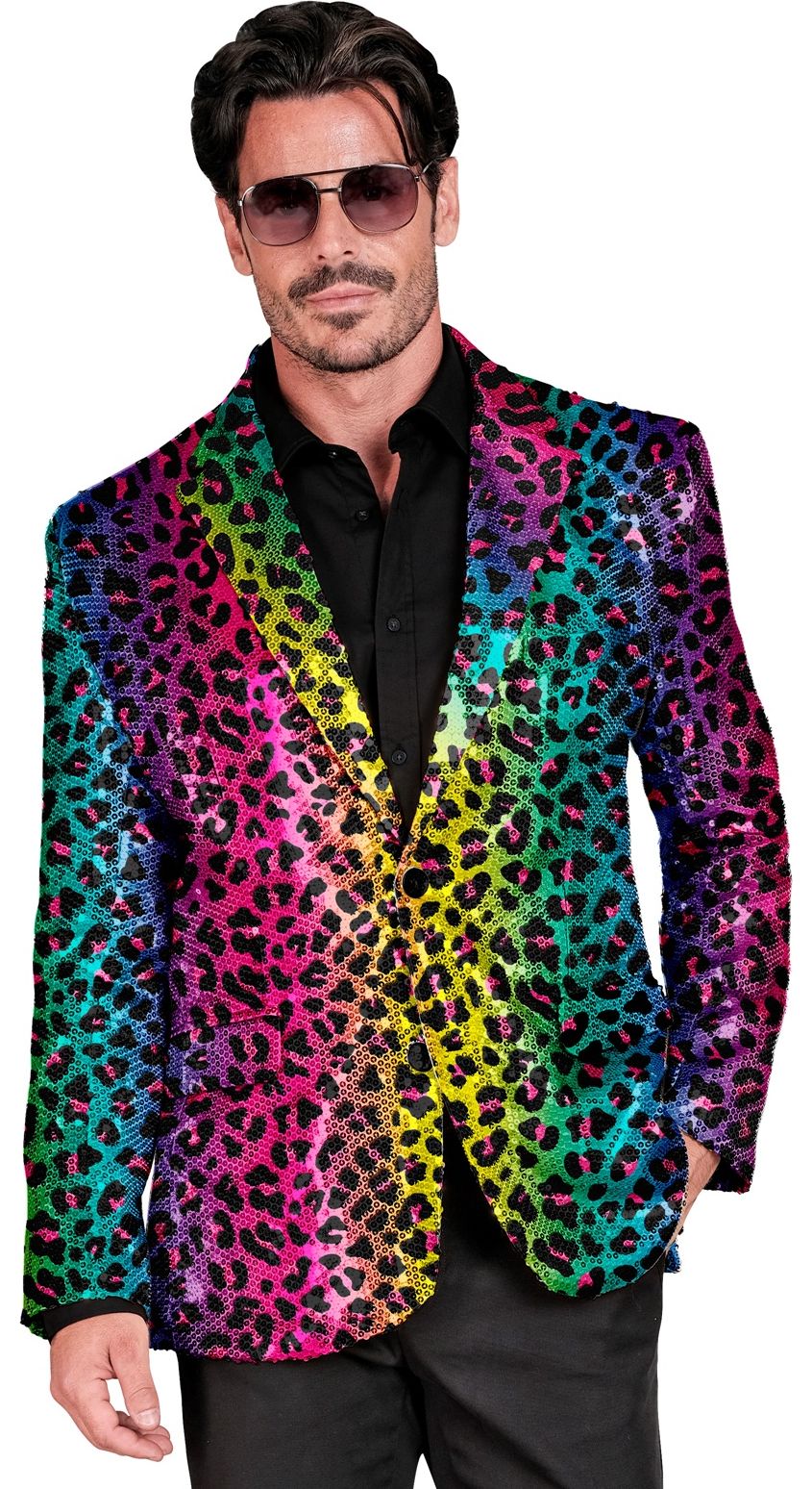 Colbert regenboog panterprint pailletten mannen