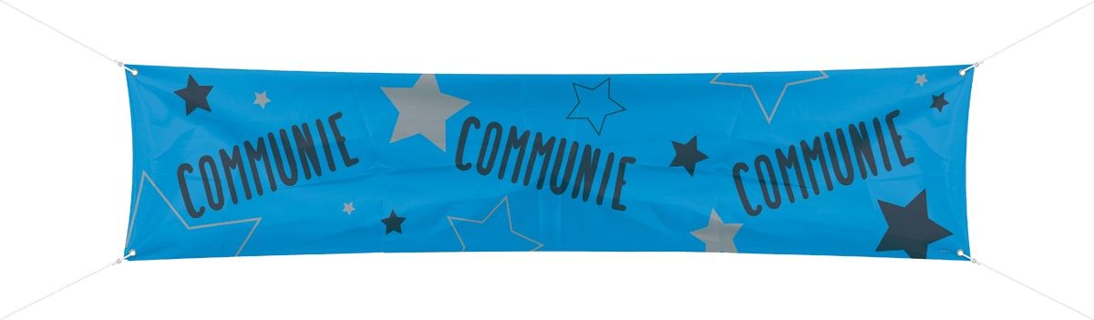 Communie jongen spandoek blauw