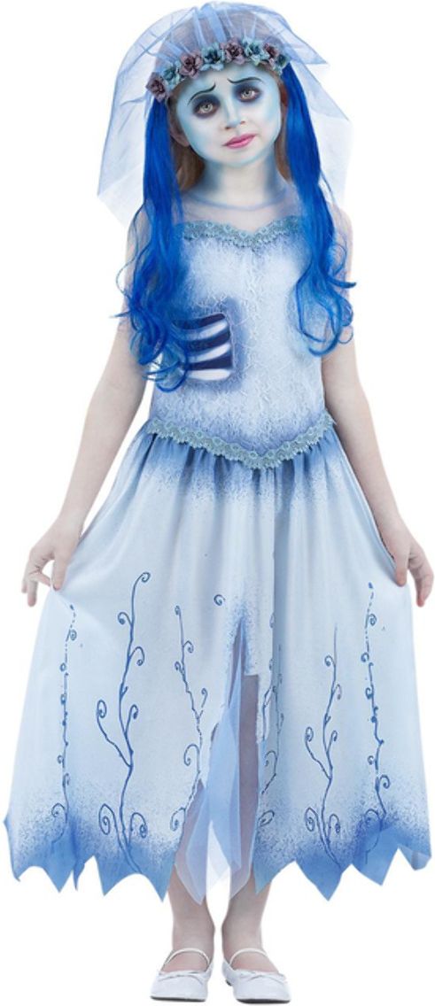 Corpse Bride Emily Kostuum Meisjes Blauw