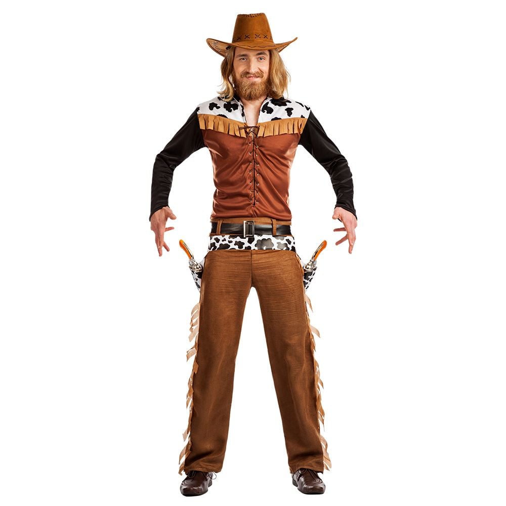 Cowboy kostuum heren koehuid