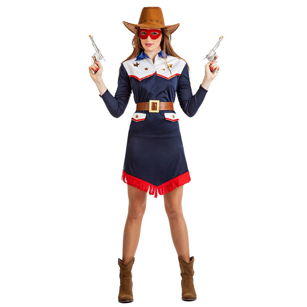 Cowgirl kostuum dames donkerblauw